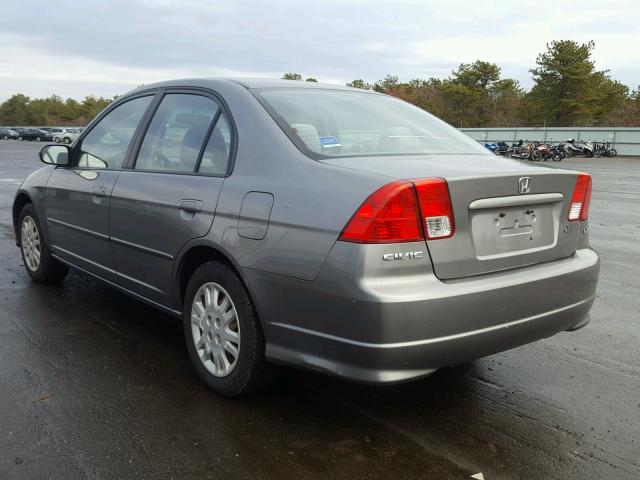 2HGES15674H626280 - 2004 HONDA CIVIC LX GRAY photo 3