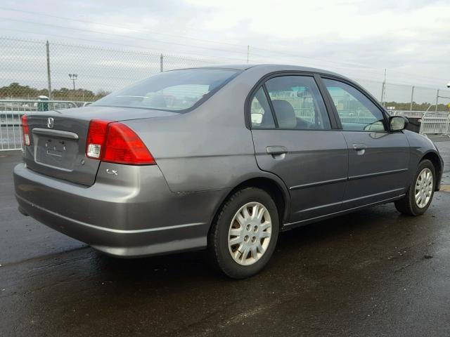 2HGES15674H626280 - 2004 HONDA CIVIC LX GRAY photo 4