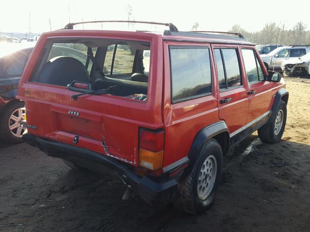 1J4FT68S2SL652463 - 1995 JEEP CHEROKEE S RED photo 4