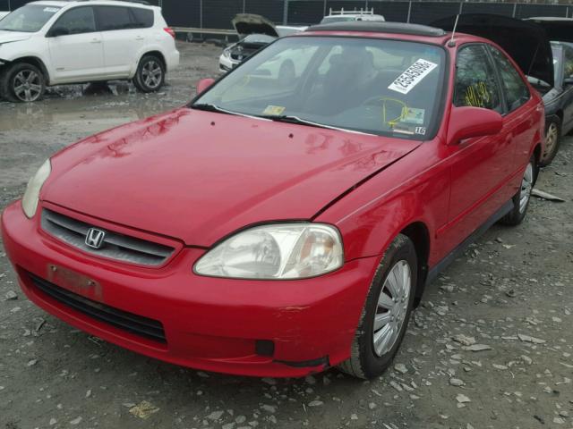 1HGEJ824XYL024030 - 2000 HONDA CIVIC EX წითელი ფოტო 2