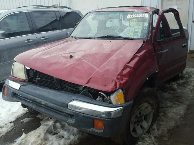 4TAPM62N4WZ174863 - 1998 TOYOTA TACOMA MAROON photo 2