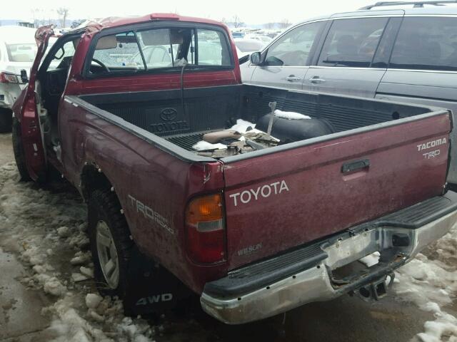 4TAPM62N4WZ174863 - 1998 TOYOTA TACOMA MAROON photo 3