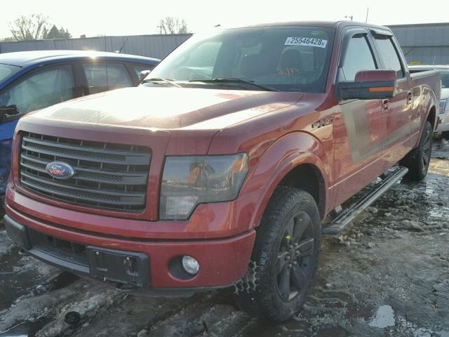 1FTFW1ET5EFB51910 - 2014 FORD F150 SUPER RED photo 2