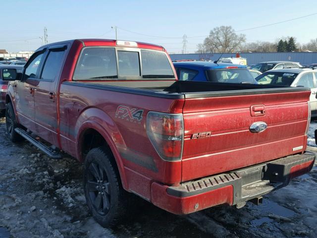 1FTFW1ET5EFB51910 - 2014 FORD F150 SUPER RED photo 3