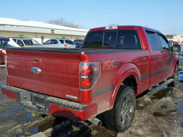 1FTFW1ET5EFB51910 - 2014 FORD F150 SUPER RED photo 4