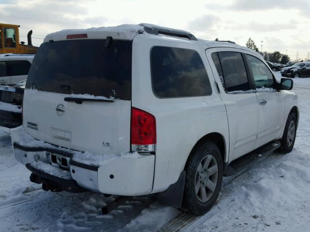 5N1AA08B14N721259 - 2004 NISSAN ARMADA SE WHITE photo 4