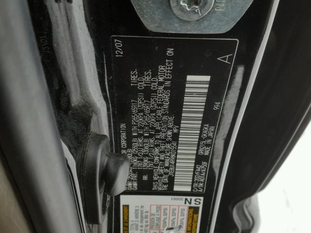 JTEBU14R98K015541 - 2008 TOYOTA 4RUNNER SR BLACK photo 10