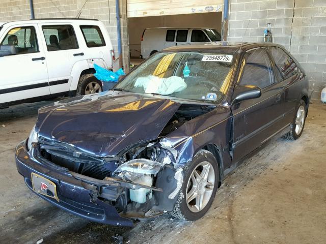 2HGEJ6325VH121338 - 1997 HONDA CIVIC CX BLUE photo 2