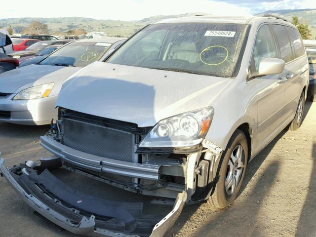 5FNRL38737B142114 - 2007 HONDA ODYSSEY EX SILVER photo 2