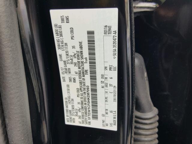 1FTEW1CF0HKD87093 - 2017 FORD F150 SUPER BLACK photo 10