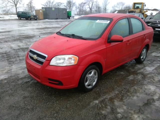 KL1TD56E89B373152 - 2009 CHEVROLET AVEO LS RED photo 2