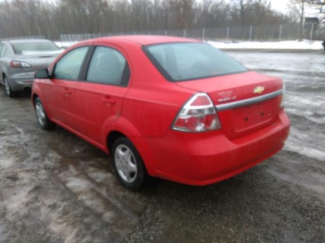 KL1TD56E89B373152 - 2009 CHEVROLET AVEO LS RED photo 3