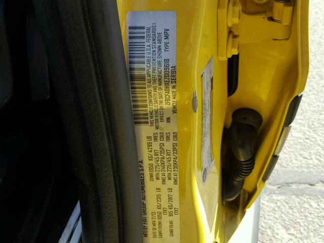 ZFBCFADHXEZ009618 - 2014 FIAT 500L TREKK YELLOW photo 10