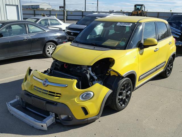 ZFBCFADHXEZ009618 - 2014 FIAT 500L TREKK YELLOW photo 2