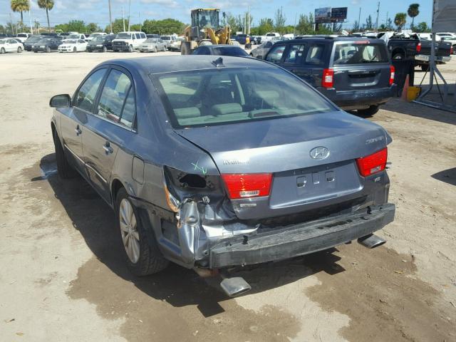 5NPEU46F39H517743 - 2009 HYUNDAI SONATA SE BLUE photo 3