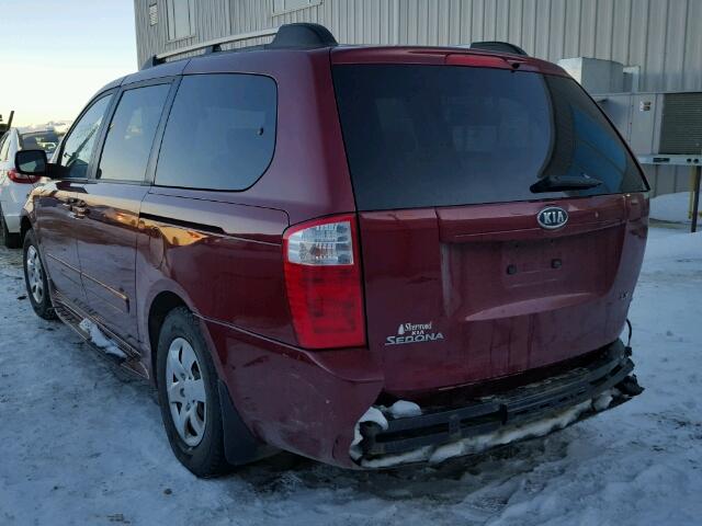 KNDMB233386253058 - 2008 KIA SEDONA EX RED photo 3