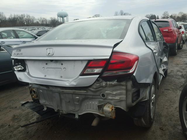 19XFB2F55DE286671 - 2013 HONDA CIVIC LX SILVER photo 4