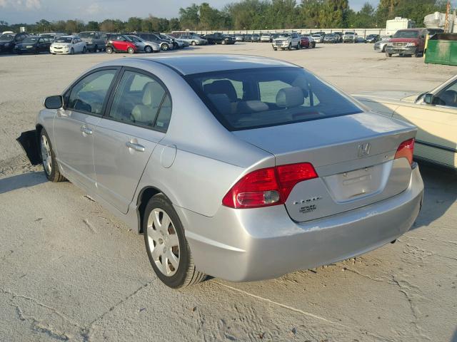 1HGFA16547L001128 - 2007 HONDA CIVIC LX SILVER photo 3