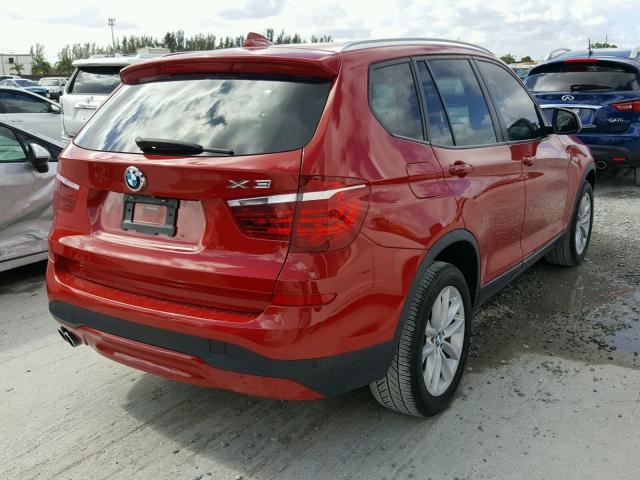 5UXWZ7C57F0F75769 - 2015 BMW X3 SDRIVE2 RED photo 4