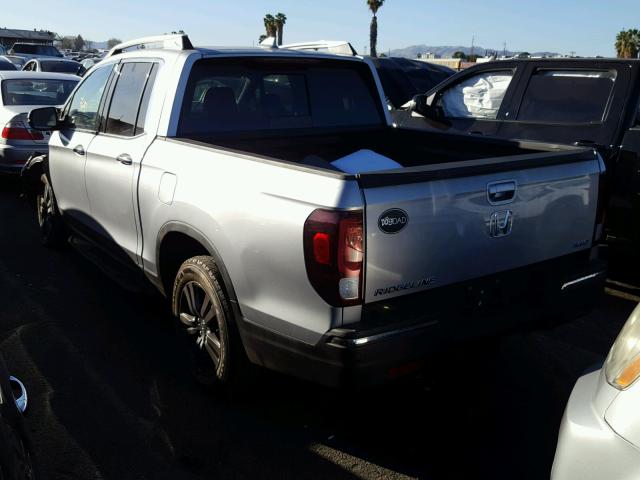 5FPYK3F77HB006661 - 2017 HONDA RIDGELINE GRAY photo 3