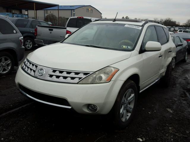 JN8AZ08W96W542310 - 2006 NISSAN MURANO SL WHITE photo 2