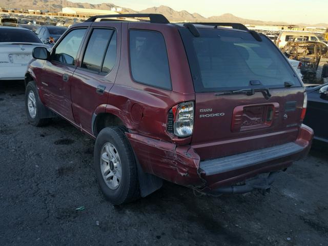 4S2DM58YX44303996 - 2004 ISUZU RODEO S MAROON photo 3