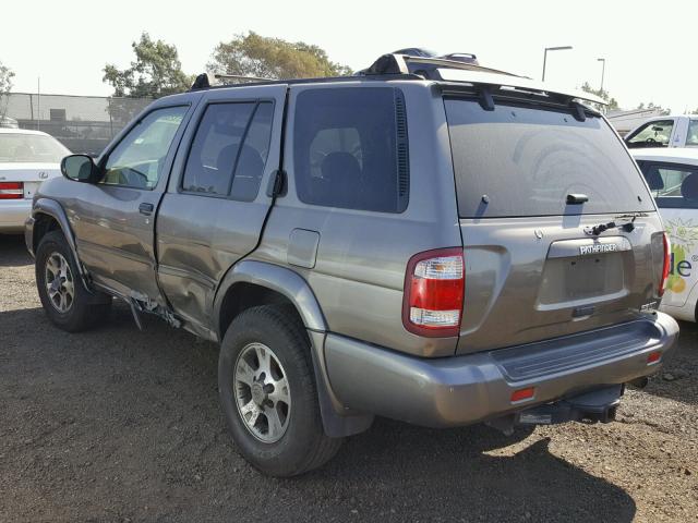 JN8DR09X91W573196 - 2001 NISSAN PATHFINDER GRAY photo 3