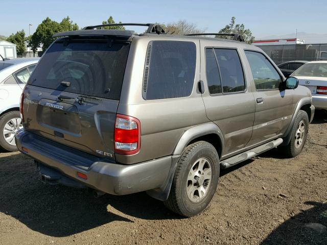 JN8DR09X91W573196 - 2001 NISSAN PATHFINDER GRAY photo 4