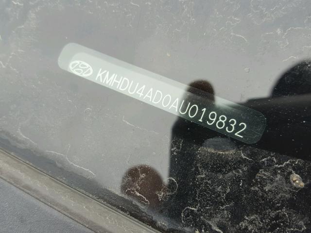 KMHDU4AD0AU019832 - 2010 HYUNDAI ELANTRA BL GRAY photo 10