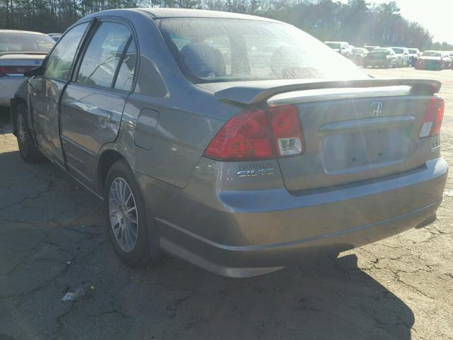 2HGES16505H566396 - 2005 HONDA CIVIC LX GRAY photo 3