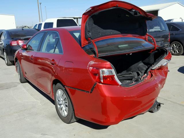 4T4BF1FK4DR304177 - 2013 TOYOTA CAMRY L RED photo 3