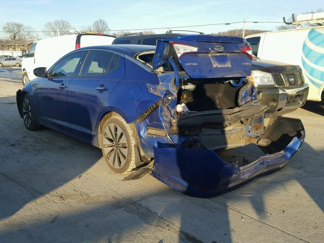 KNAGR4A68B5095618 - 2011 KIA OPTIMA SX BLUE photo 3