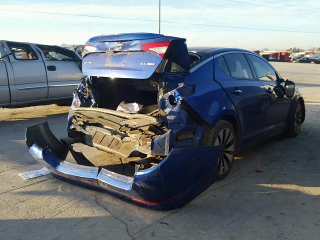 KNAGR4A68B5095618 - 2011 KIA OPTIMA SX BLUE photo 4