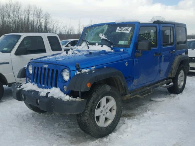 1C4BJWDG7GL125957 - 2016 JEEP WRANGLER U BLUE photo 2