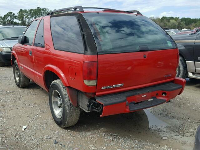 1GNCS18X04K104309 - 2004 CHEVROLET BLAZER RED photo 3