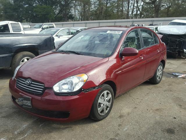 KMHCN46C98U251235 - 2008 HYUNDAI ACCENT GLS RED photo 2