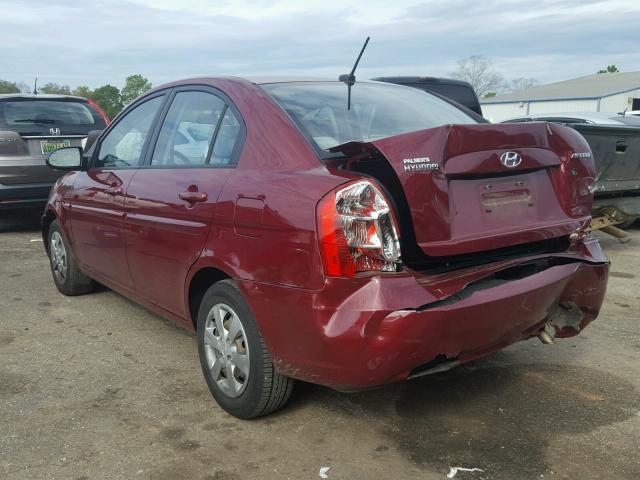 KMHCN46C98U251235 - 2008 HYUNDAI ACCENT GLS RED photo 3