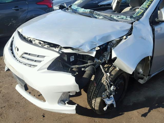 5YFBU4EE1DP154382 - 2013 TOYOTA COROLLA BA SILVER photo 9