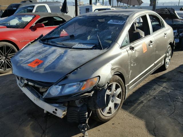 2HGFA16588H304895 - 2008 HONDA CIVIC LX GRAY photo 2