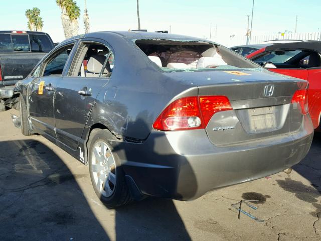 2HGFA16588H304895 - 2008 HONDA CIVIC LX GRAY photo 3