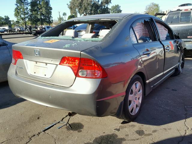 2HGFA16588H304895 - 2008 HONDA CIVIC LX GRAY photo 4