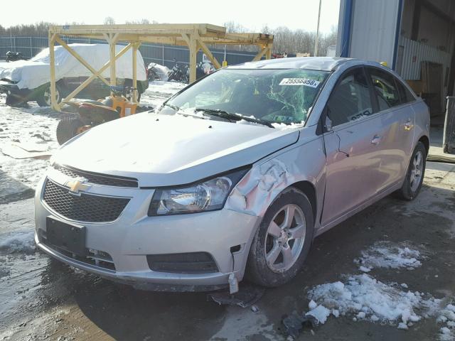 1G1PC5SB2E7257945 - 2014 CHEVROLET CRUZE LT SILVER photo 2