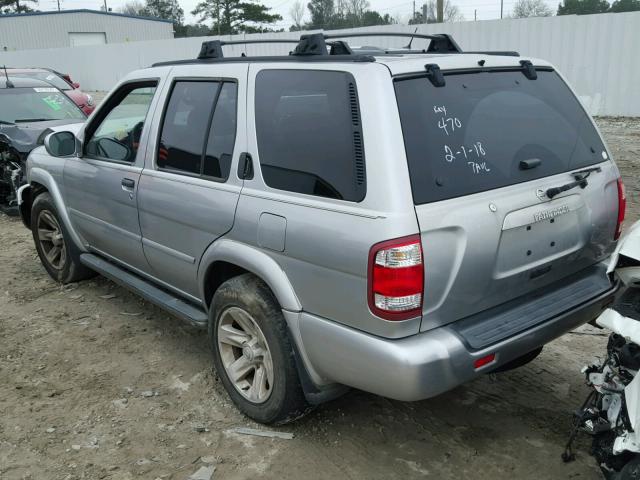 JN8DR09X62W667604 - 2002 NISSAN PATHFINDER SILVER photo 3