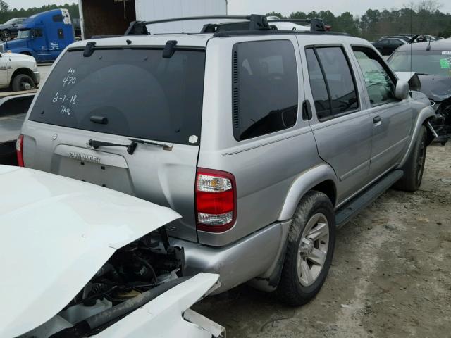 JN8DR09X62W667604 - 2002 NISSAN PATHFINDER SILVER photo 4