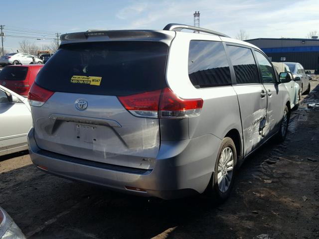 5TDYK3DC3ES416325 - 2014 TOYOTA SIENNA XLE SILVER photo 4