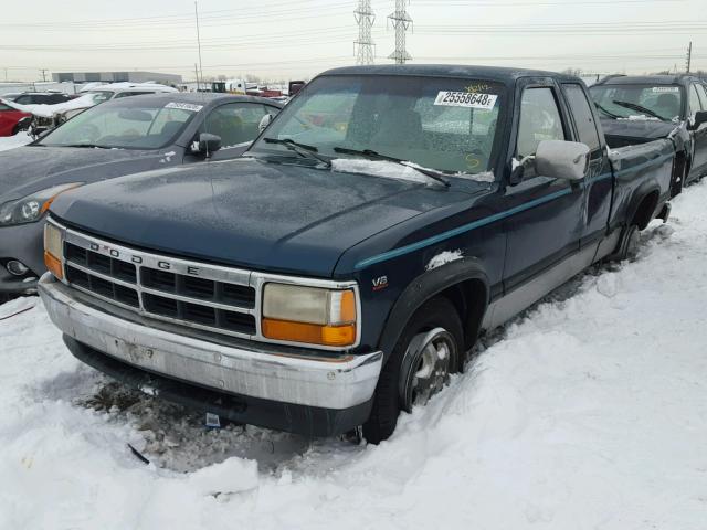 1B7GL23YXSS223446 - 1995 DODGE DAKOTA GREEN photo 2