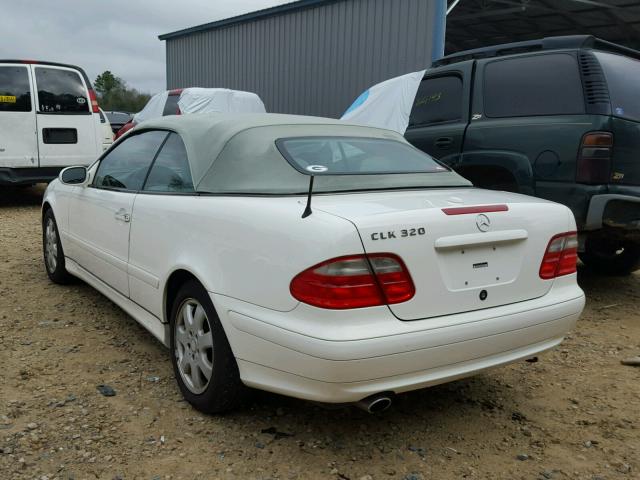 WDBLK65G42T126264 - 2002 MERCEDES-BENZ CLK 320 WHITE photo 3