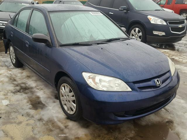 2HGES16645H534477 - 2005 HONDA CIVIC LX BLUE photo 1