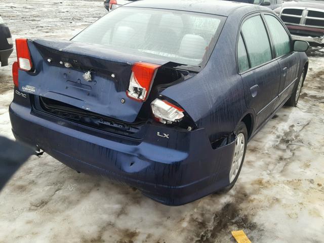 2HGES16645H534477 - 2005 HONDA CIVIC LX BLUE photo 4