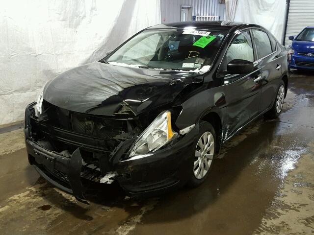 3N1AB7AP5FL695383 - 2015 NISSAN SENTRA S BLACK photo 2